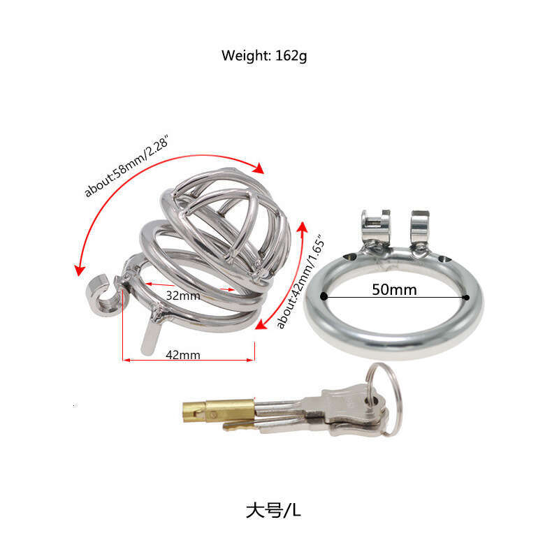 Men's chastity lock, stainless steel metal chastity device, worn outdoors, penis cage, bird binding sex toy, adult use