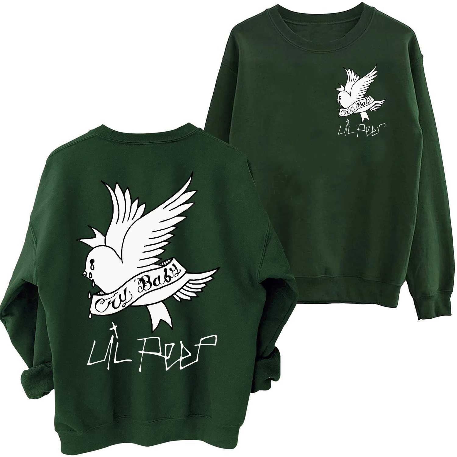 Lil Peep Cry Baby Sweatshirt Harajuku Hip Hop Round Neck Long Sleeve Oversized Hoodie Fans GiftX240925