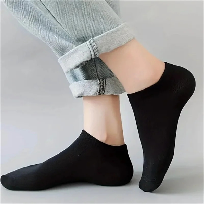 51020 Pairs White Casual Breathable Socks Boat Socks For Women Men Invisible Low Cut Silicone Non-slip No-show Ankle Socks 240925