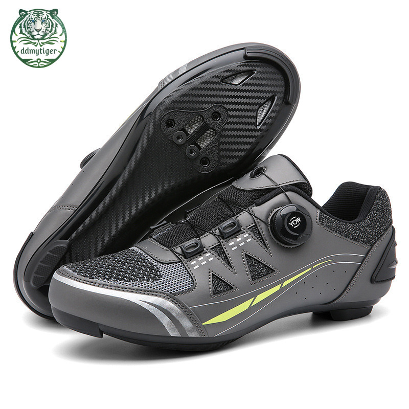 ddmytiger New Road Self locking with Hard Sole Mountain Shoes, Power Assisted Bike Locking Shoes for Men's Cycling black A ddmythur