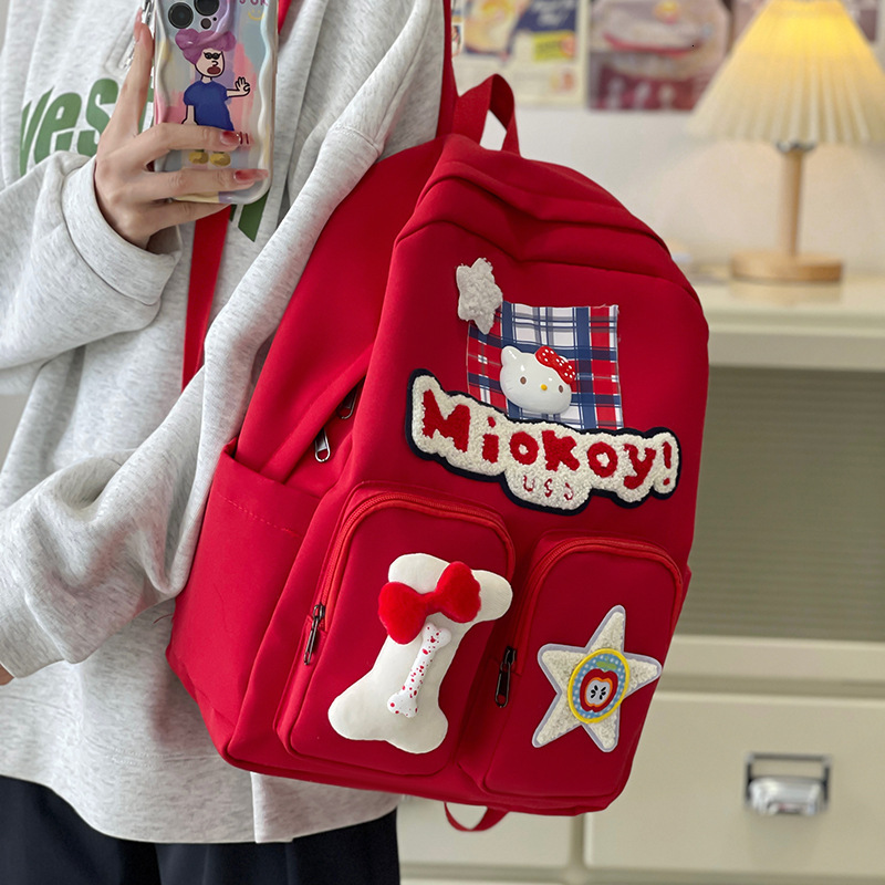 2024 New Korean Edition Youth Large Capacity Women's Backpack Shoulder Bag
