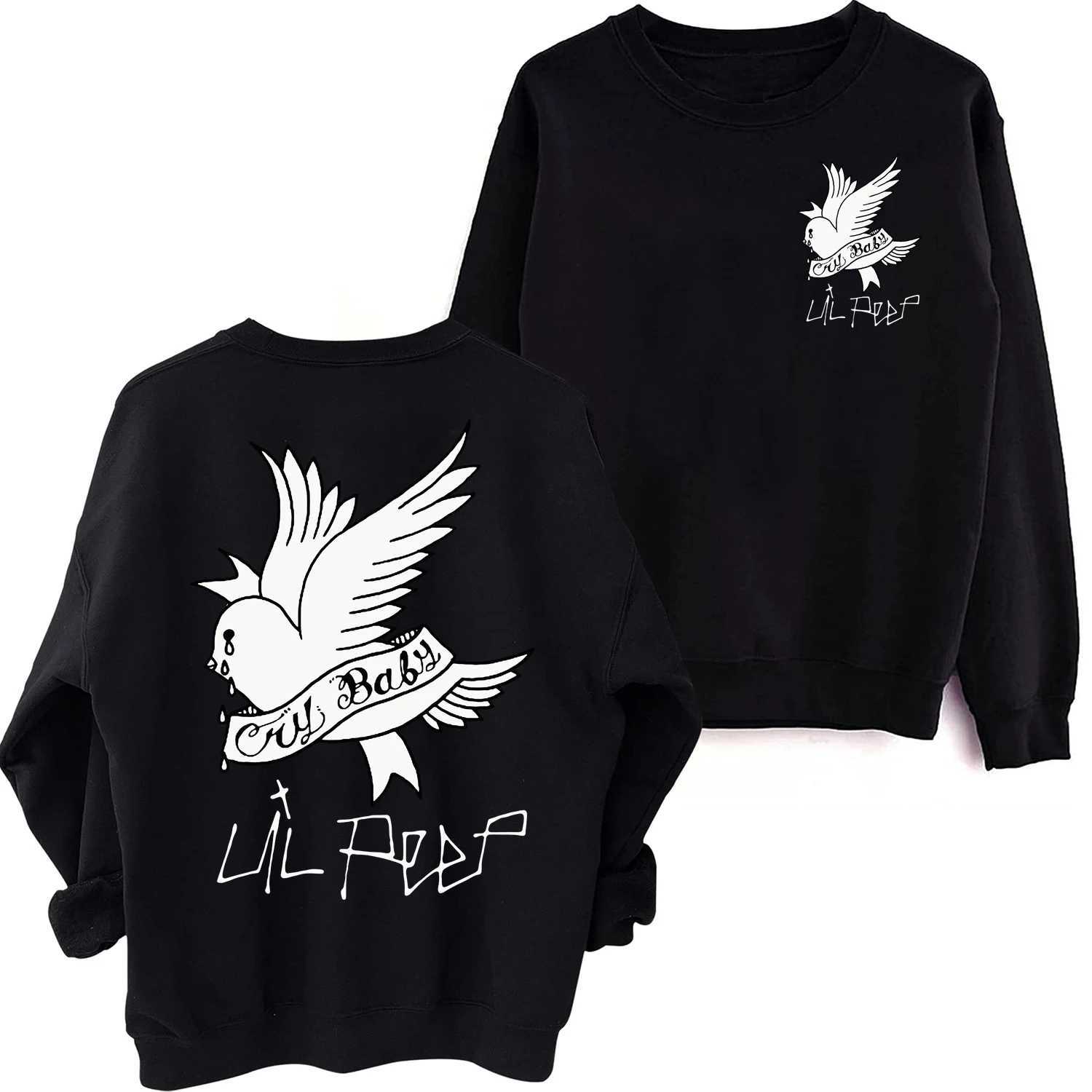 Lil Peep Cry Baby Sweatshirt Harajuku Hip Hop Round Neck Long Sleeve Oversized Hoodie Fans GiftX240925