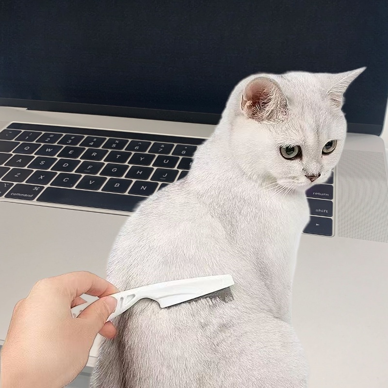 Pet cat and dog flea grooming stainless steel comb