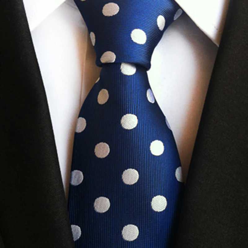 GUSLESON fashion casual 8cm blue and red floral polka dot necklace mens business gift wedding formal tie accessories Y240925