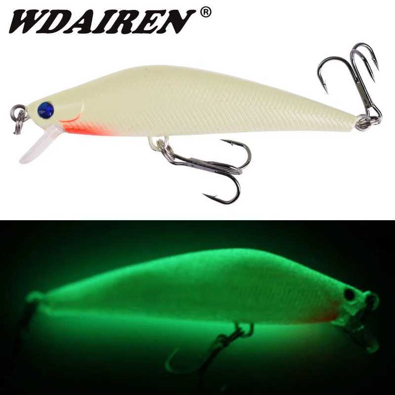 WDAIREN 3D Luminous Minnow Lures 8cm 8g Night Fishing Wobbler Crankbait Tackle Artificial Hard Bait Warped Bass Isca SwimbaitXJ250122