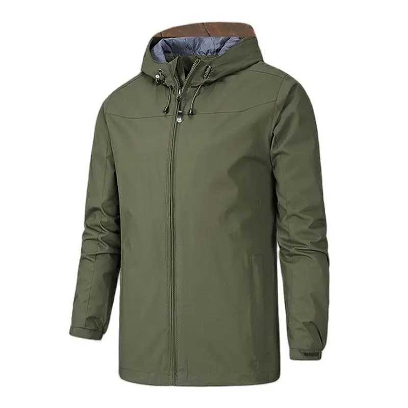 Spring and autumn chargeable mens thin hooded windproof jacket windproof and waterproof for outdoor travel Y240925