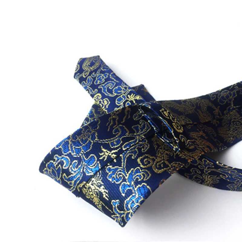 Special Design Red w 8CM Chinese Loong Brocade Fabric Mens Neckline Party Gift Fashion Tie Y240925