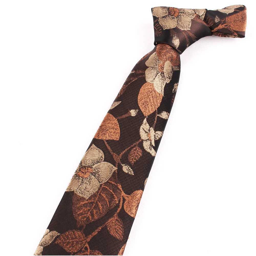 Brown Pattern Men Ties Suits Mens Neck Tie For Wedding Floral Necktie For Grosmen Fashion Flower Ties For Men Wen X2504071