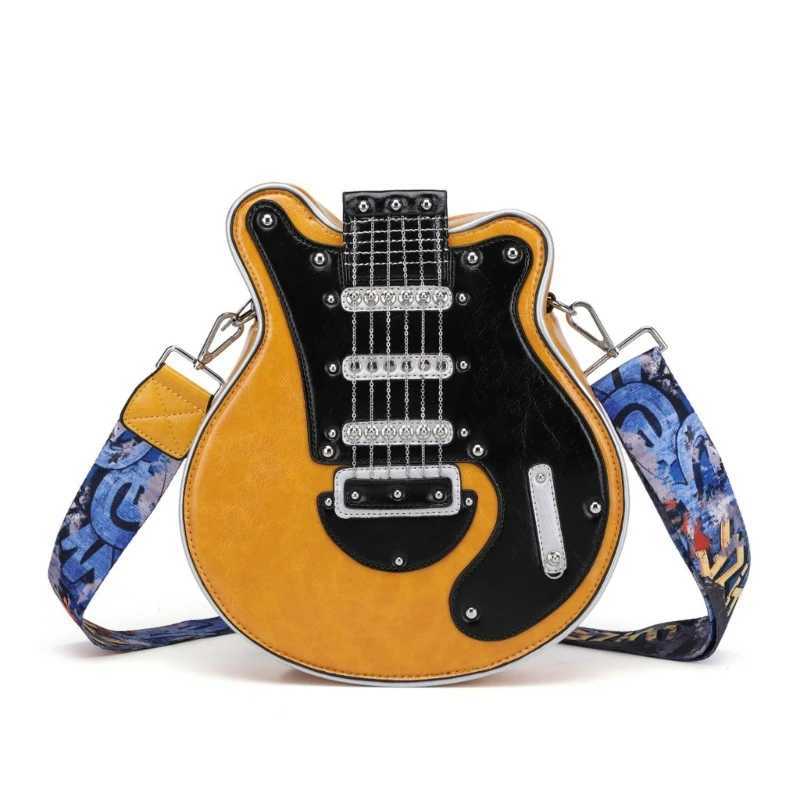Guitar Shape Shoulder Bags Creative Crossbody Bag PU Leather Bag for Girls Women Adjustable Shoulder Belt Purse Z240924