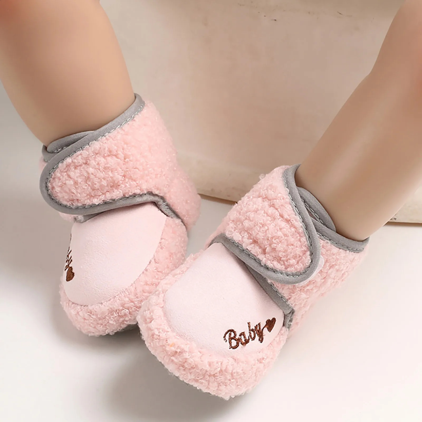 Warm girls boys toddlers baby shoes anti slip socks winter thick warm 240925