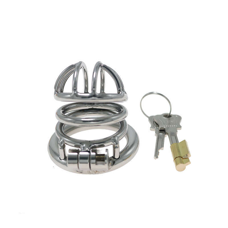 Men's chastity lock, stainless steel metal chastity device, worn outdoors, penis cage, bird binding sex toy, adult use