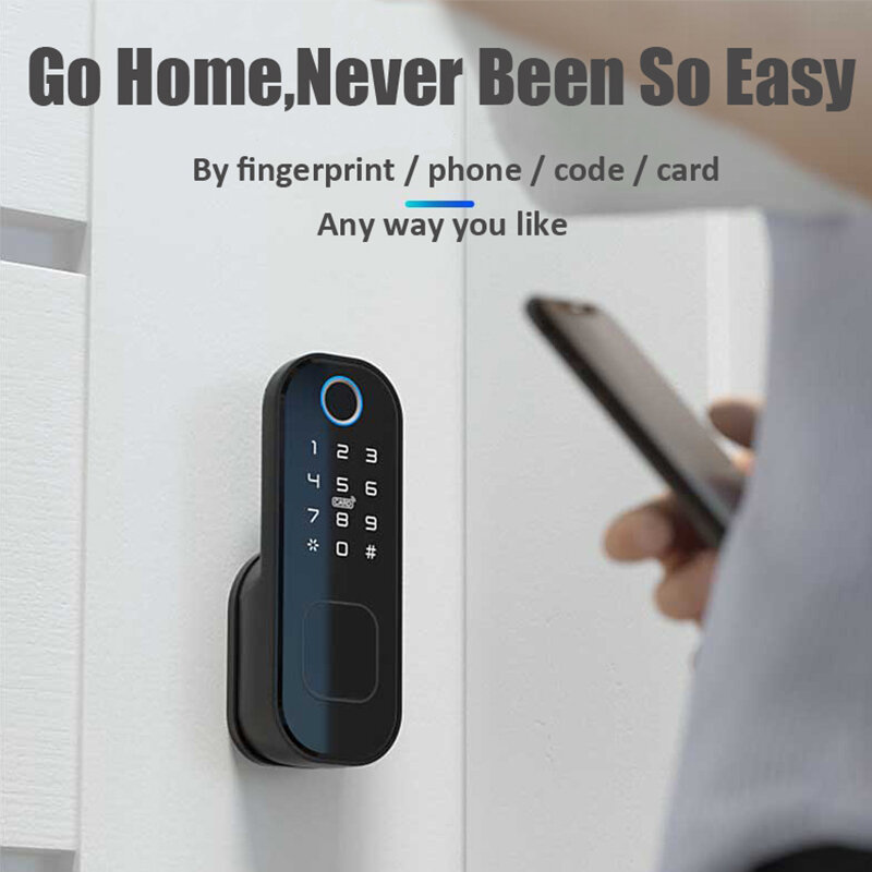 Smart WiFi Lock Fingerprint APP Password IC Card Key Unlock Electronic Door Lock for Home Safety no voice and video function