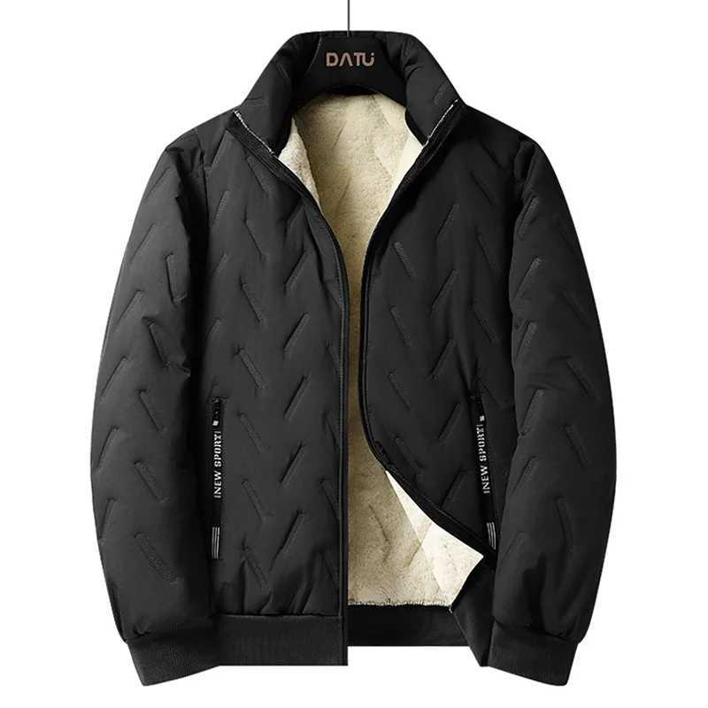Mens thick jacket 7XL warm winter jacket mens cut wool plus size jacket windproof casual cotton padded jacket Y240925
