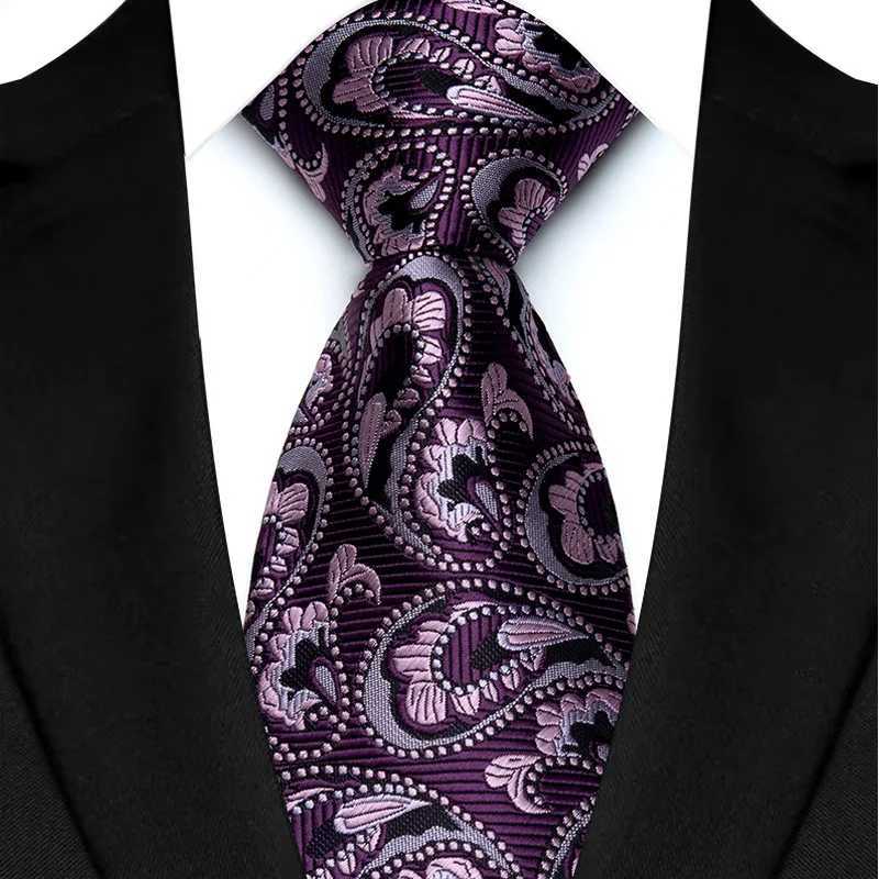 Luxury 8CM Mens Necktie Paisley Floral Ties For Man Jacquard Woven Business Party Accessories Neck Tie For Man X250407