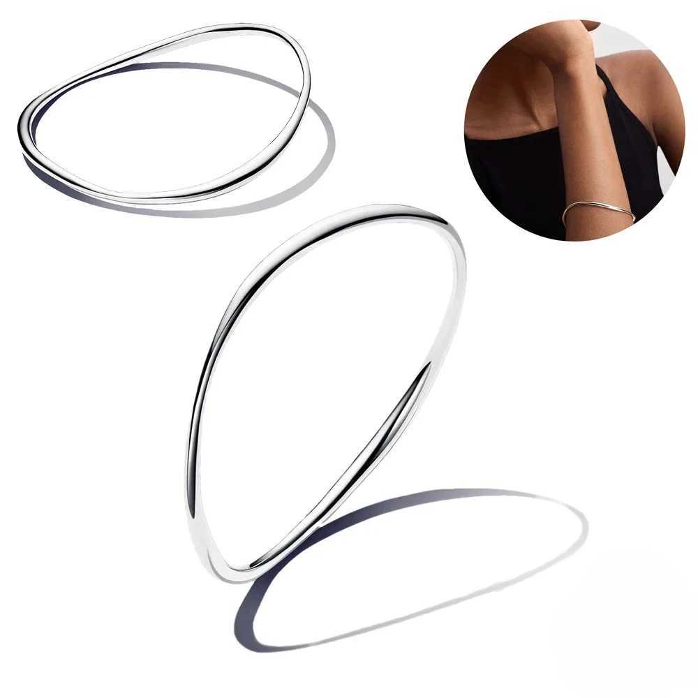 Hot Popular New 2024 Organic Shaped Wide Open Bangle Fashion Bracelet for Women Gift Fashion Classic DropshippringX240925