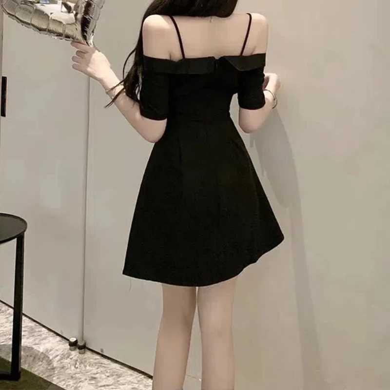 Summer Womens Clothing Pullover Solid Color Camisole Bow Embroidered Flares Office Lady Elegant A-Line Knee Dresses Skirts M240924