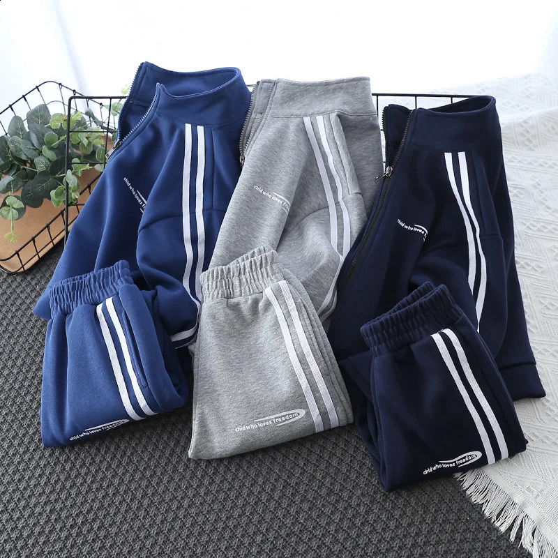 Spring Striped Boys workout sweatshirtsweatpants set Kids Tracksuit Children Jumper Pants Jogger set 2-13 years 240924