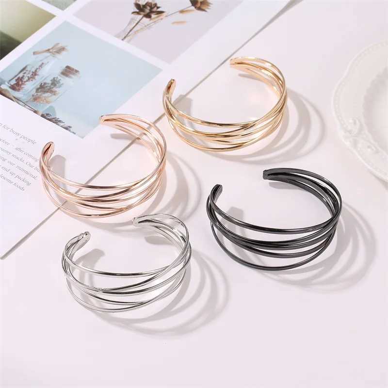 JCYMONG New Fashion Gold Silver Color Geometric Adjustable Open Cuff Bangles Bracelets for Women 2020 Hollow Indian JewelryX240925