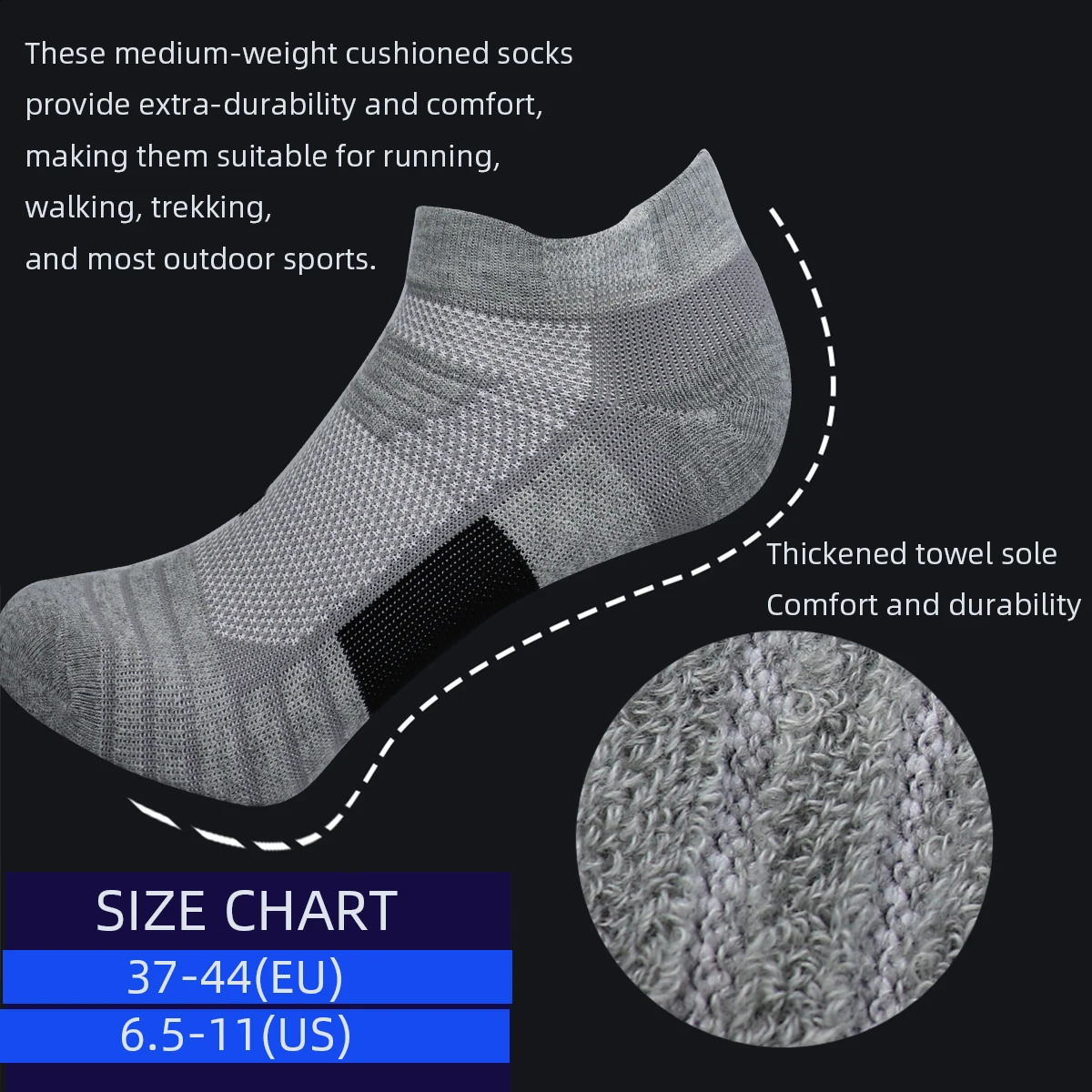 3 Pairs Mens Cycling Sport Socks Basketball Running Compression Ankle Sock Black White Anti-slip Bike Bicycle Mtb Cycling Sock 240925