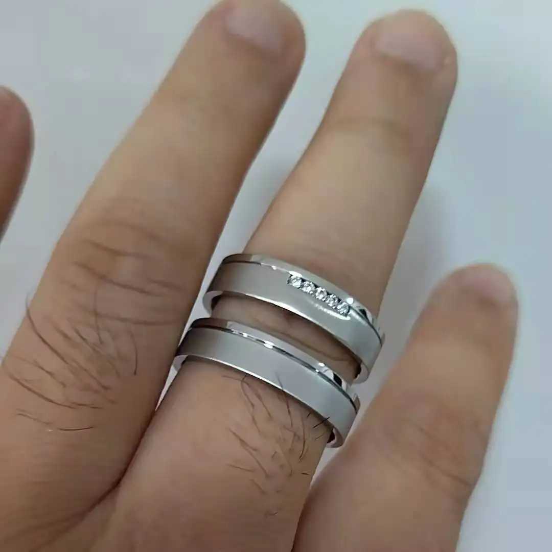 High quality and everlasting love wedding ring set suitable for men women silver white gold titanium 316L stainless steel jewelry couple rings W240925
