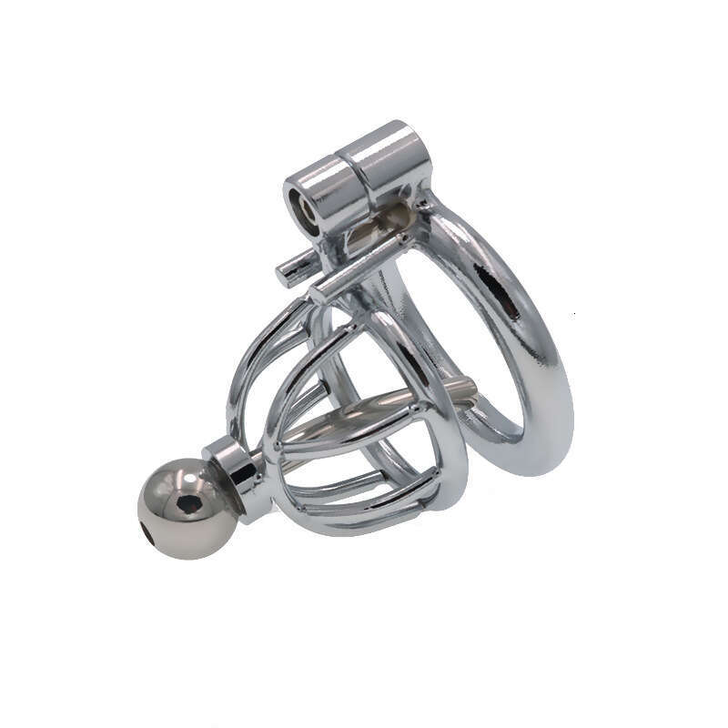 Chastity device, chastity lock, metal penile cage with conduit, men wearing adult products when going out, sex toy restraint