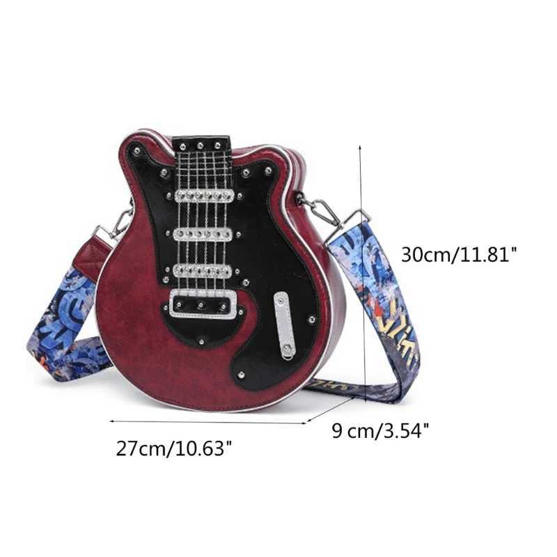 Guitar Shape Shoulder Bags Creative Crossbody Bag PU Leather Bag for Girls Women Adjustable Shoulder Belt Purse Z240924