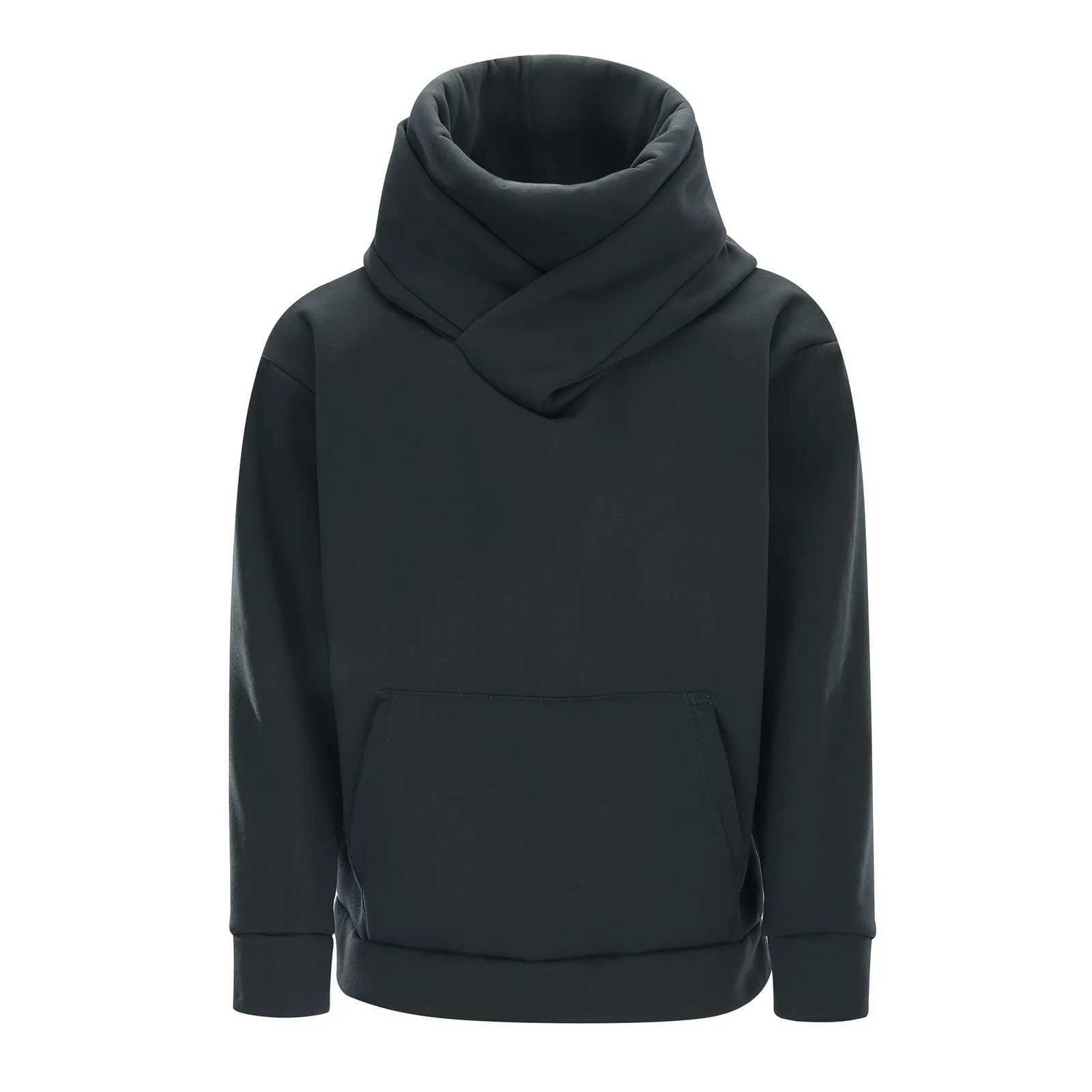 Long Sleeve Ninja Hoodie Mens Pullover Hoodies Loose Harajuku Hooded High Neck Sweatshirt Hip Hop Mens Streetwear ClothesX240925