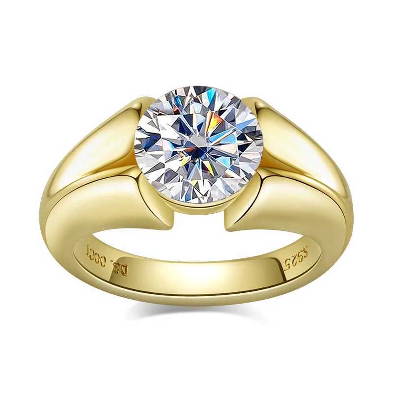 3 carat Moissanite ring 925 sterling silver womens yellow wedding band engagement gift W240925