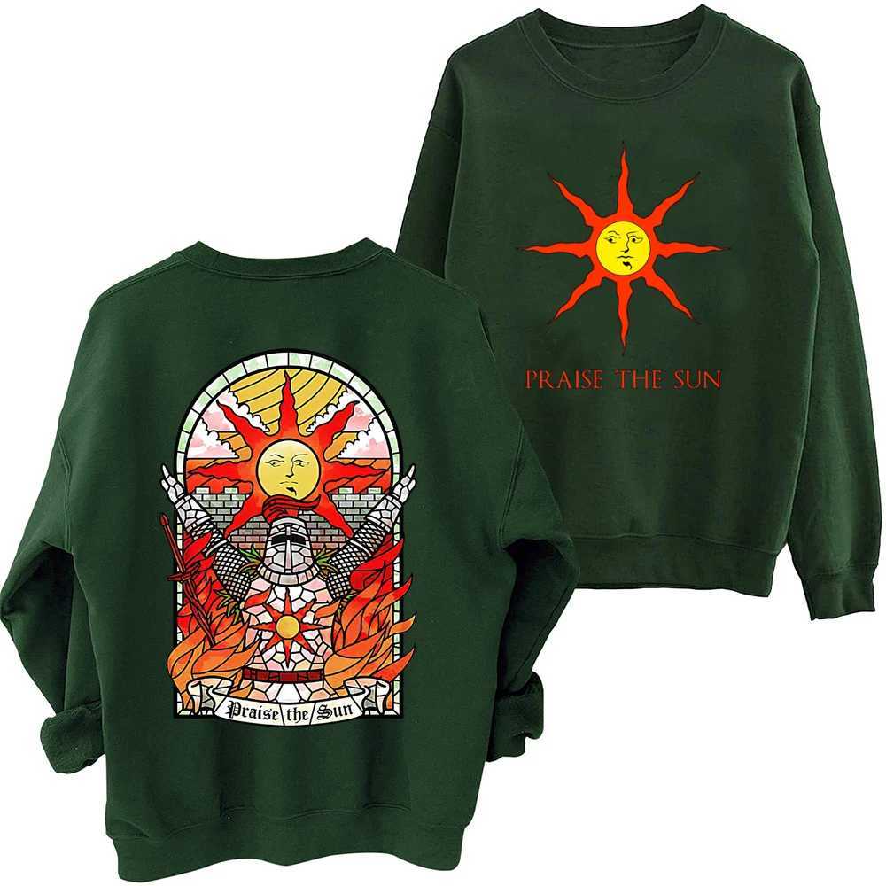 Dark Souls Praise The Sun Sweatshirt Man Woman Harajuku Round Neck Long Sleeve OversizedX240925