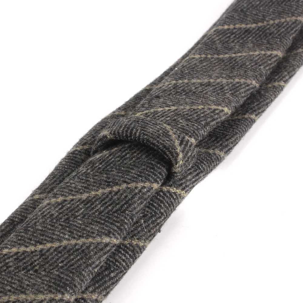 Mens striped wool tie high-quality narrow wool tie 6cm mens tie ultra-thin Gro collar Y240925
