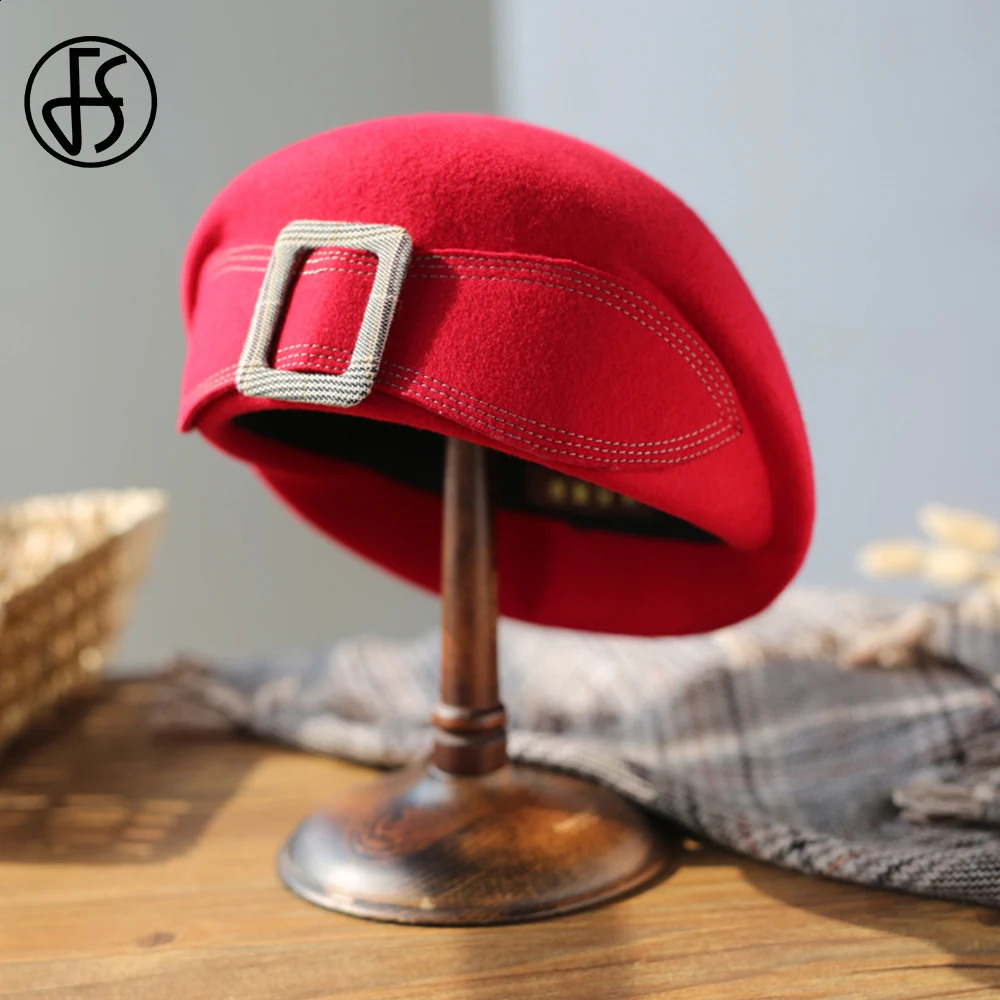 FS Retro British Womens Top Beret Wide Bow Conical Bowling Ball Fedoras Womens Soft Padded Derby Hat Wool Felt Cloche Hat Winter 2024 240921