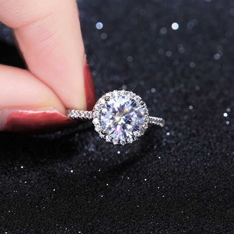 Womens fashion jewelry ring cubic zirconia charm brides wedding engagement white gold color ring direct shipping W240925