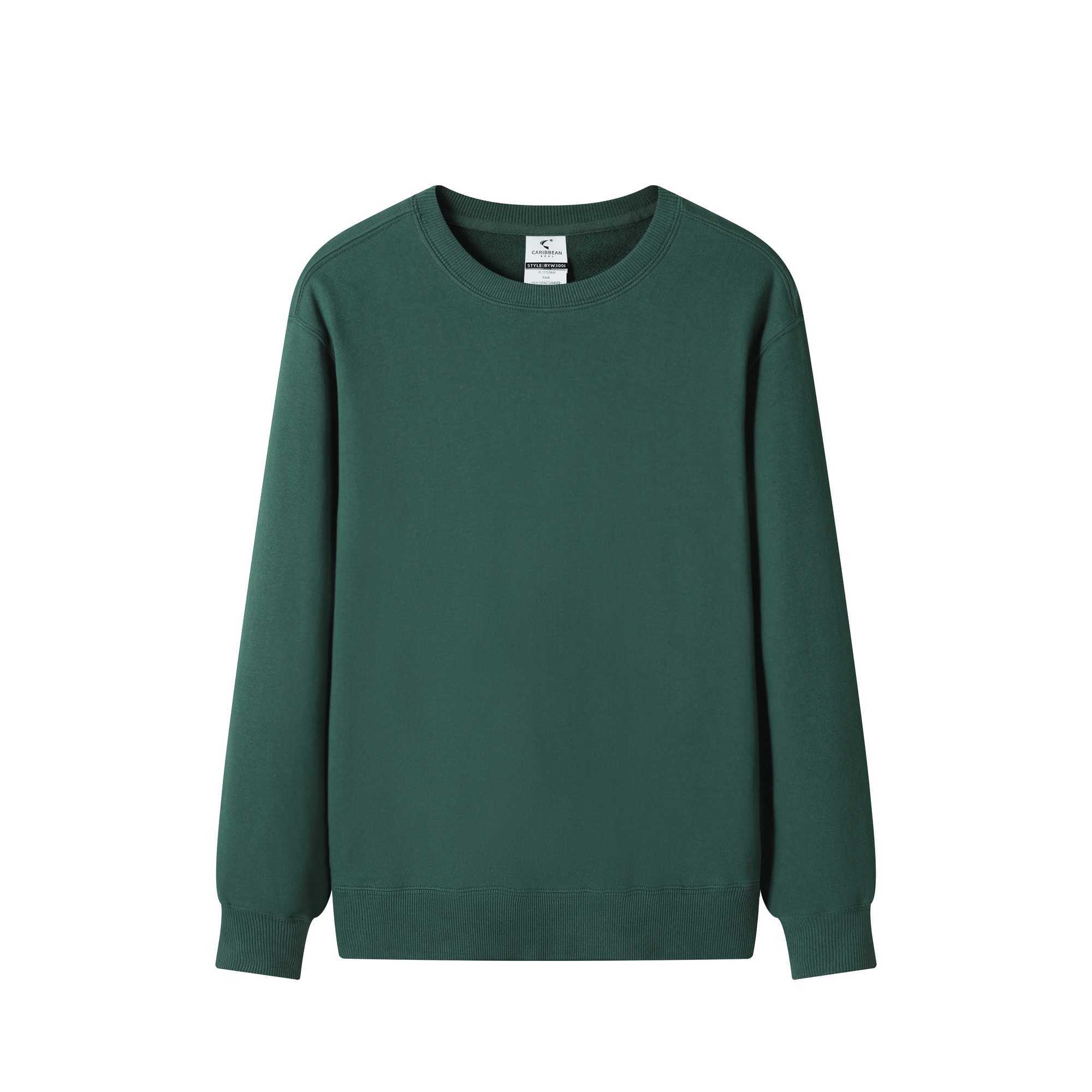 Pure Cotton Plush Thickened Sweatshirt Thin Plush Heavyweight Solid Round Neck Sweater Autumn Winter Warm SweaterX240925