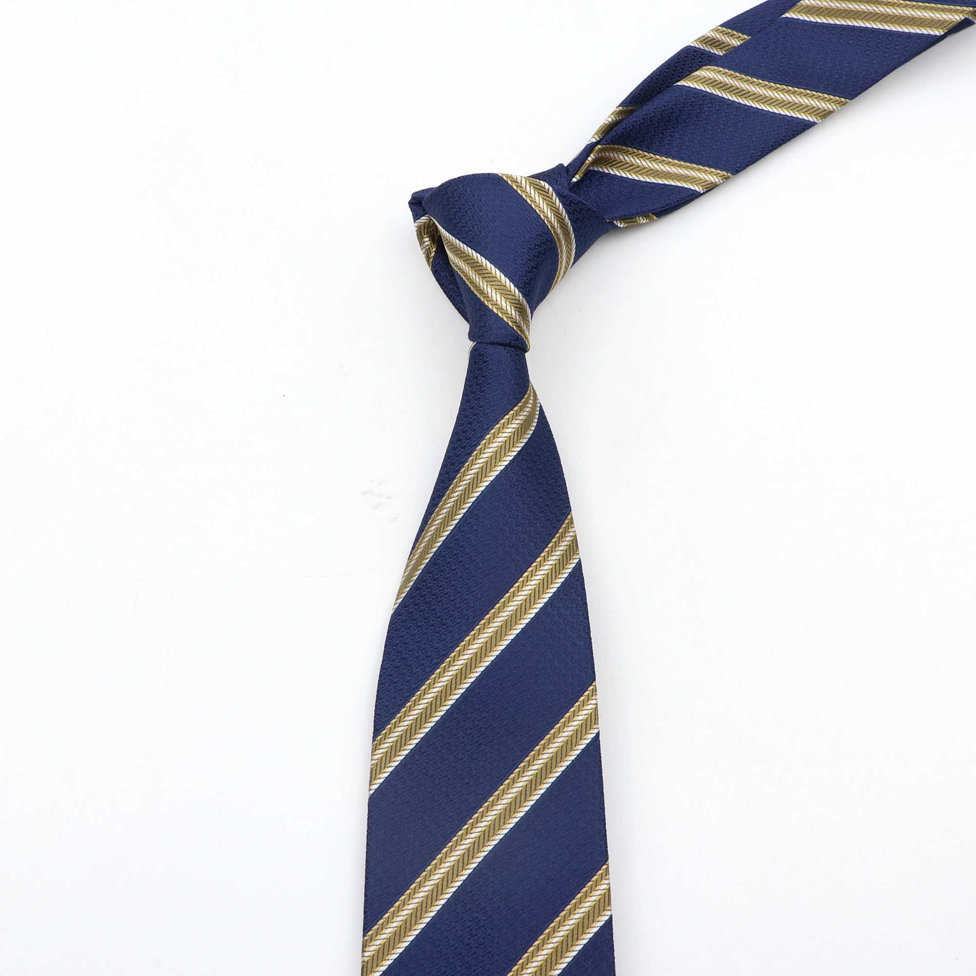 New classic striped mens polka dot tie jacquard 7cm round ball narrow tie tight wedding Gro business collar set shirt gift Y240925