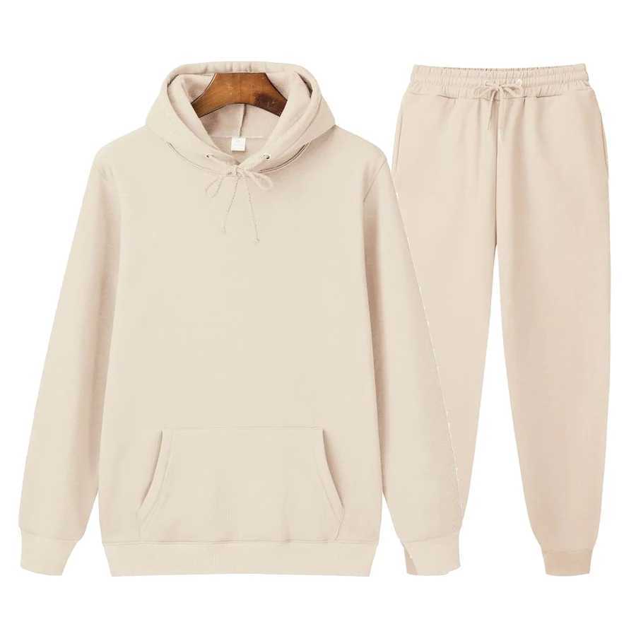 Tracksuit Fashion Mens Womens Tracksuit Hoodies+Pants Jogging Sweatpants Sets Winter Jogger Sports Suit Sweatshirt Pullover Fashion Z240925
