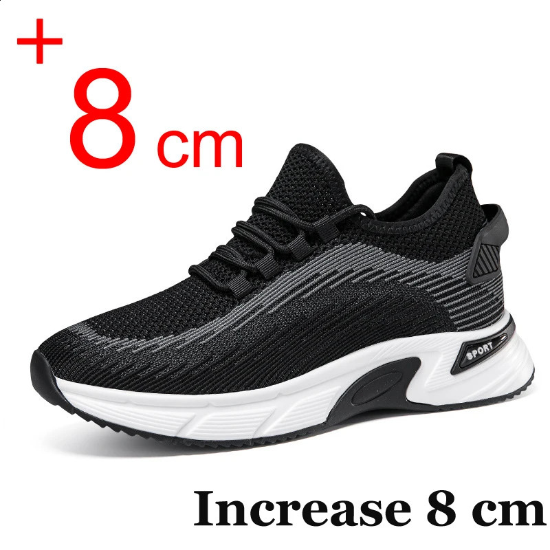 Summer Men Sneakers 8CM Elevator Shoes Hidden Height Increasing Shoes For Men 6CM Casual Sport Heightening Shoes Tenis Masculino 240924