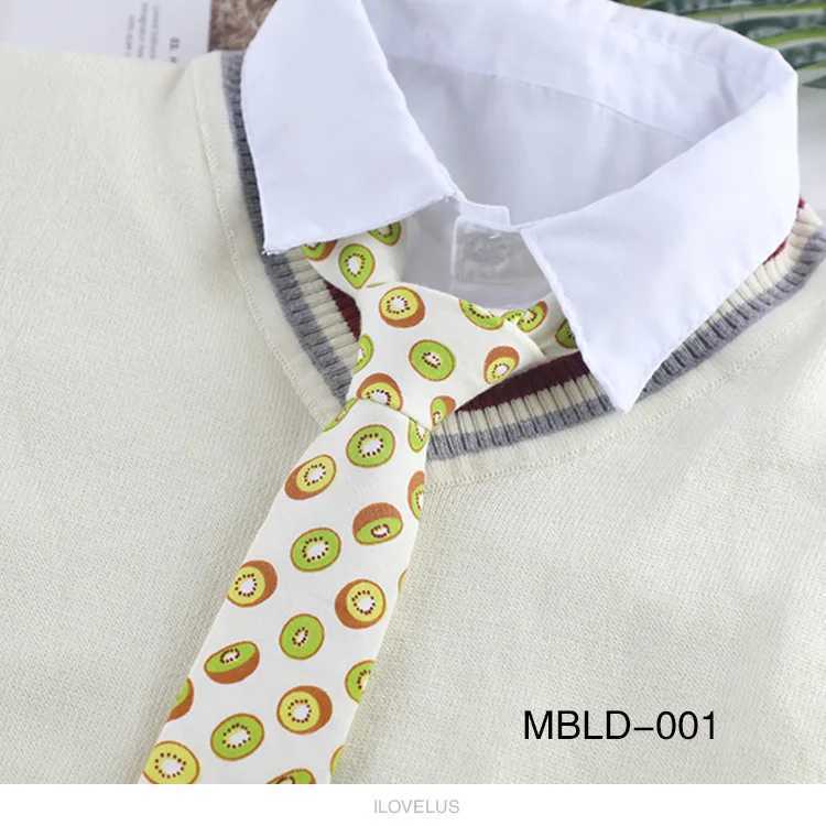 Mens new fruit tie bra cotton tie wedding casual mens tie classic set ultra-thin casual tie Y240925