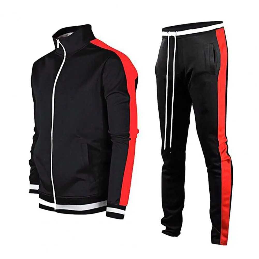 New Mens Tracksuits Men Sets Sweatshirt+sweatpants Tracksuit Zipper Stand Collar Sports Suit Jogging Men Clothing M240925