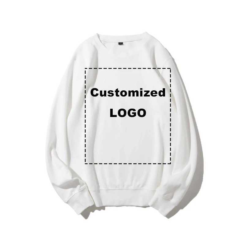 DIY High-Quality Fashion Cotton Hoodies Sweatshirt Custom Personal Design Brand DIY Print Embroidery Hoody Round NeckX240925