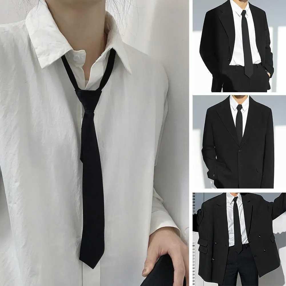 Four retro student ties Lim smooth strapless Korean style simple and elegant fully matched fashionable unisex casual mens tie Y240925