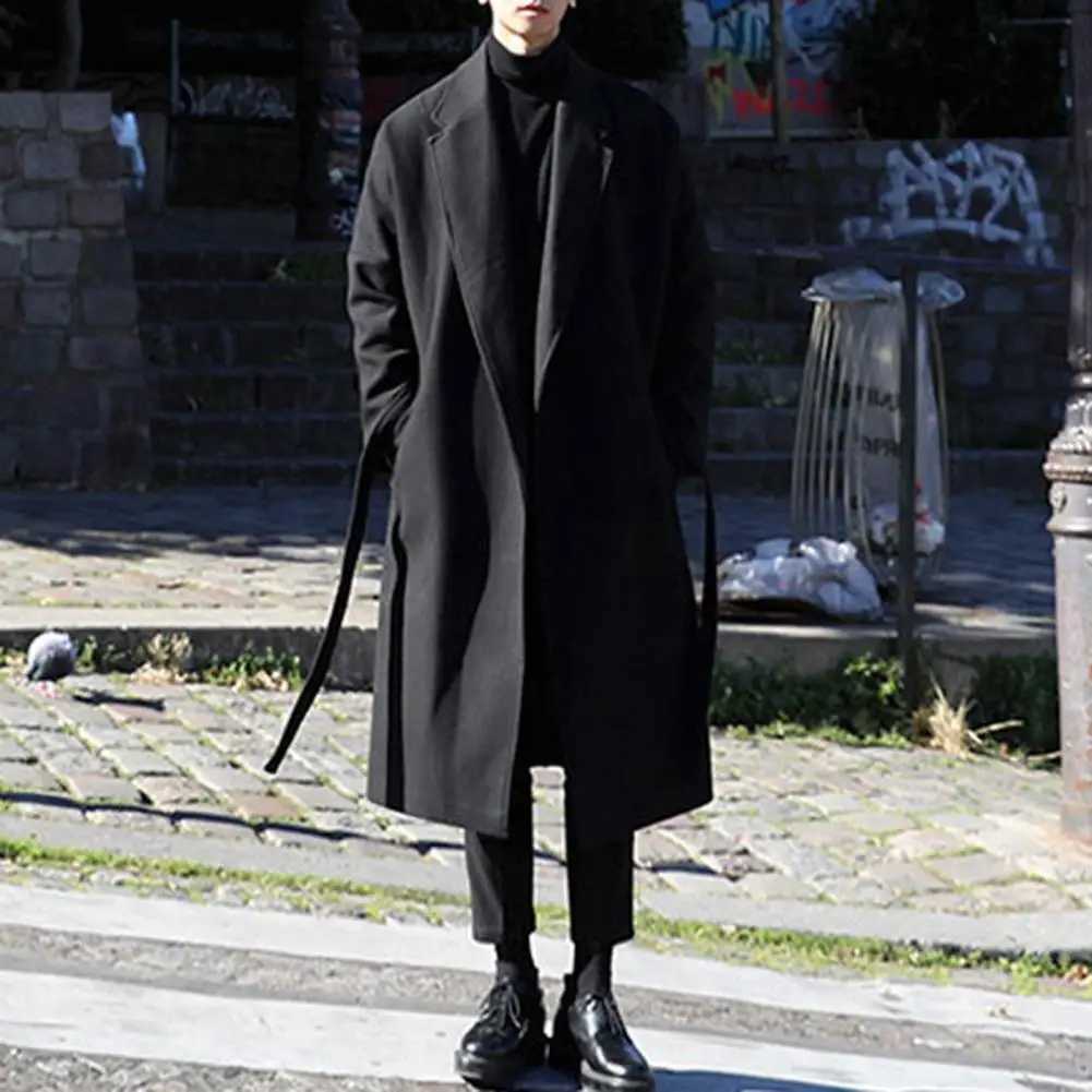 Men Loose Coat Suit Collar Coat Stylish Mens Loose Casual Overcoat for Autumn Winter Trendy Long Sleeve Coat for Off-duty for A LX241010
