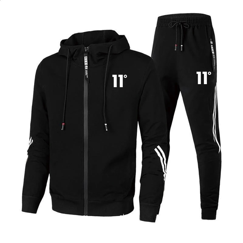 Tracksuit Mens Fashion Selling Hoodie Travel Parkas Jacket and Sports Pants Set Outdoor Leisure Day Wear 240914