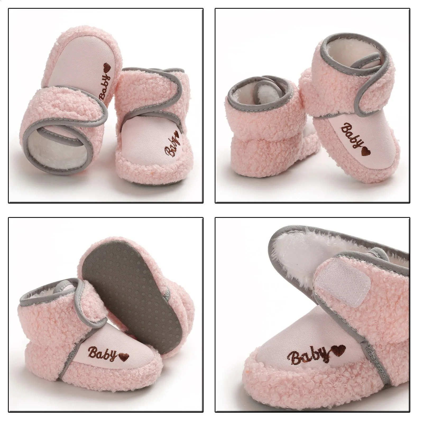 Warm girls boys toddlers baby shoes anti slip socks winter thick warm 240925
