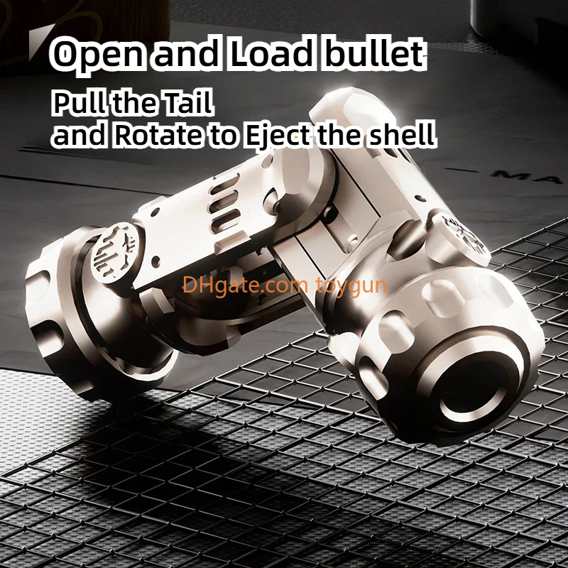 Stun Grenade Soft Bullets Launcher Deul Modes Fidget Spinner Miniature Pistol Toy Gun with Ejectable Shells Stress Relief Finger Toys for Adults Kids 
