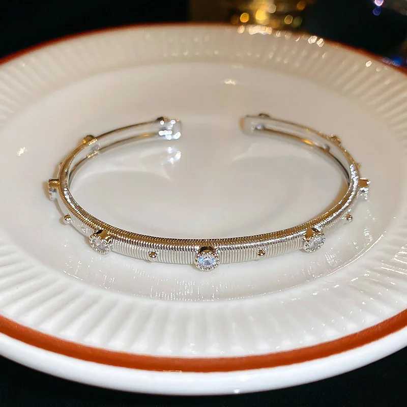 New Korean Exquisite Geometric Simple Opening Bracelet Elegant Fashion Metal Bracelet Womens JewelryX240925