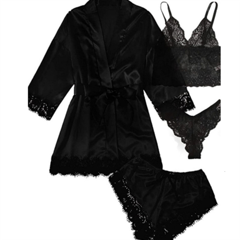 Summer Hot Selg Women's Lace Four piece Sg Set Casual Comfortable Pamas