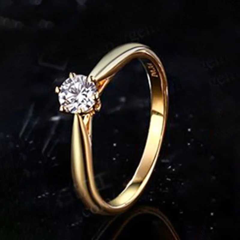 18K white/gold-plated womens gift engagement party ring size 5-10 W240925