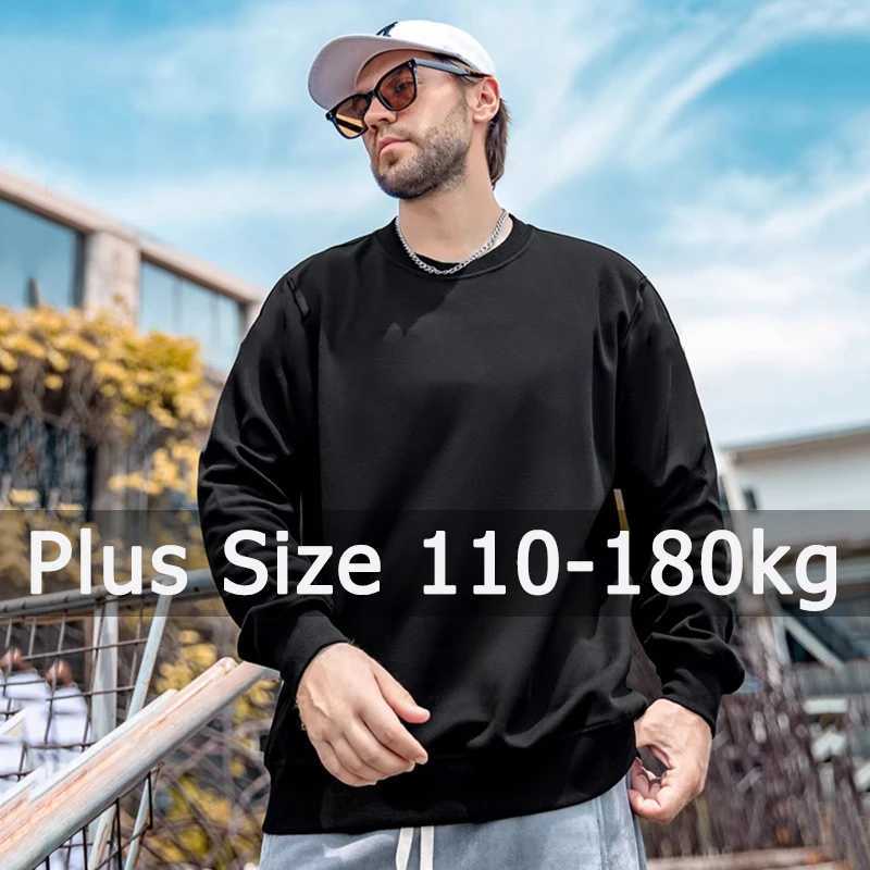 Oversized Tops Men Plus Size Autumn Pullovers Sweatshirts 6XL 7XL 110-180kg Man Round Neck Long Sleeve Printed Big Size ClothingX240925