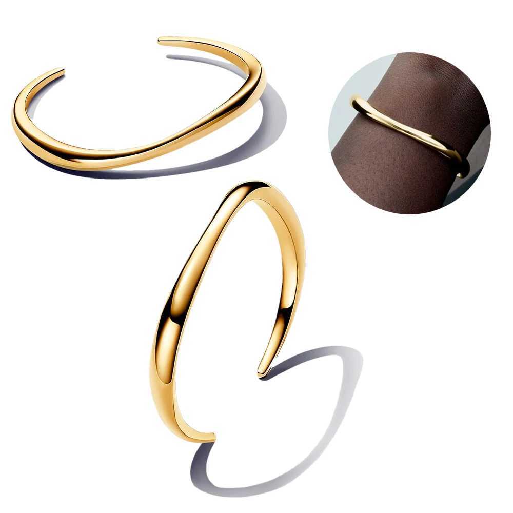 Hot Popular New 2024 Organic Shaped Wide Open Bangle Fashion Bracelet for Women Gift Fashion Classic DropshippringX240925