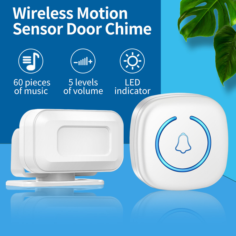 Wireless motion sensor detector alarm home security alarm store bell door entry doorbell prompt